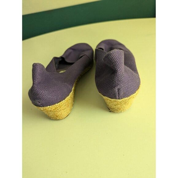Vintage Andre Assous Purple Espadrilles Women's Sz 6, 6.5 Canvas Rope Heel Spain - Picture 7 of 16